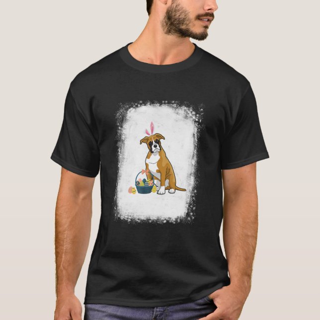 T-shirt Bunny Oreilles Boxer Chien mignon Chien Lapin. (Devant)