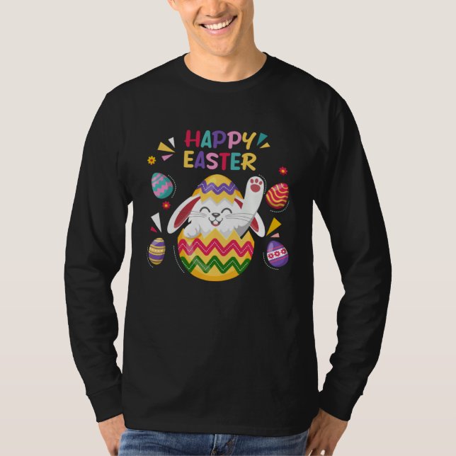 T-shirt Bunny Pastel Spring Hunt Eggs Rabbit Happy Easter  (Devant)