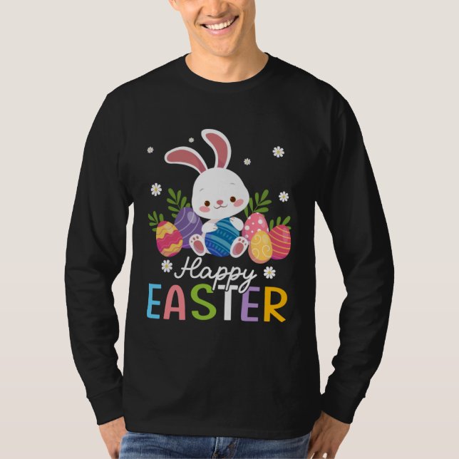 T-shirt Bunny Pastel Spring Hunt Eggs Rabbit Happy Easter  (Devant)