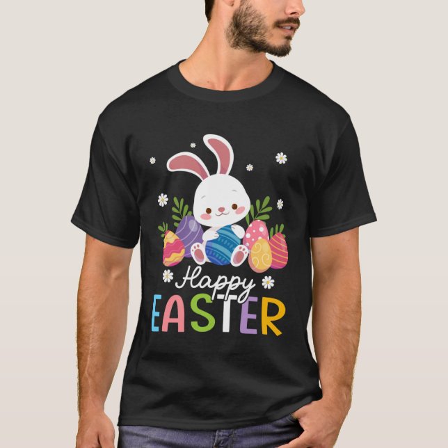 T-shirt Bunny Pastel Spring Hunt Eggs Rabbit Happy Easter  (Devant)