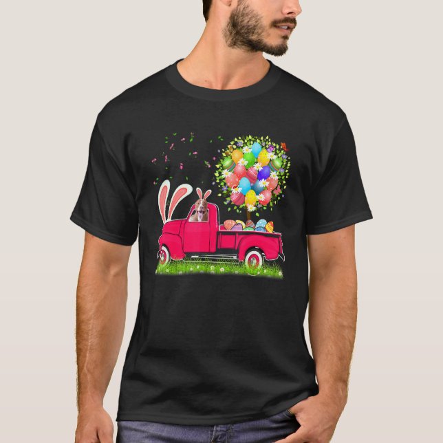 T-shirt Bunny Pit Bull Joyeux Oeufs de Pâques Arbre (Devant)