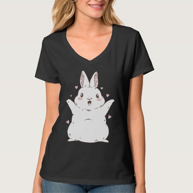 T-shirt Bunny Rabbit Christmas New Year cute (Devant)