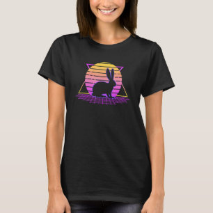 T-shirt Bunny Rabbit Retro 80s Style Sunset Bunnies Plan