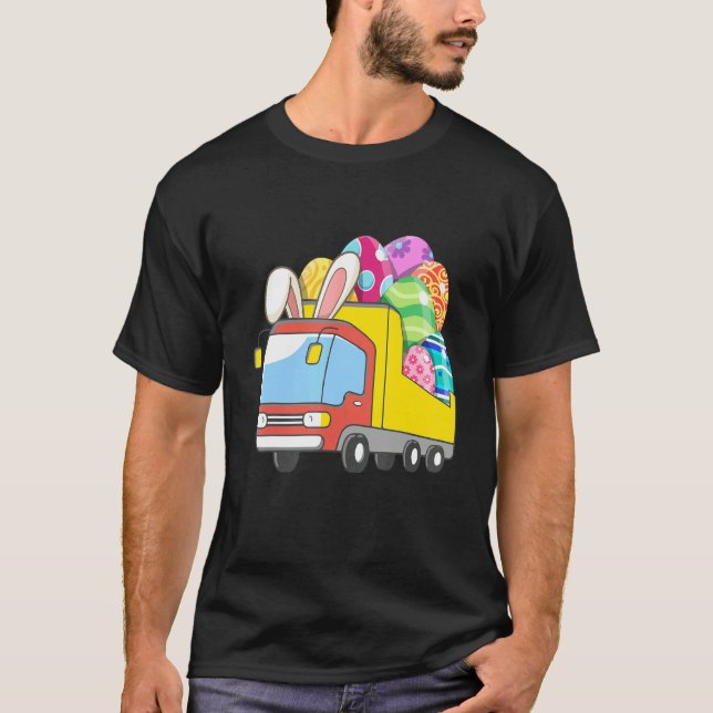 T-shirt Bunny Riding Garbage Truck Easter Day Bunny Garbag (Devant)