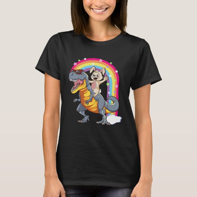 T-shirt Bunny Riding Rex Kids Dinosaur Easter Dino Rabbi (Devant)