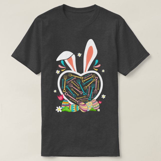 T-shirt Bunny School Farmer Amant Étudiant Pâques D (Design devant)