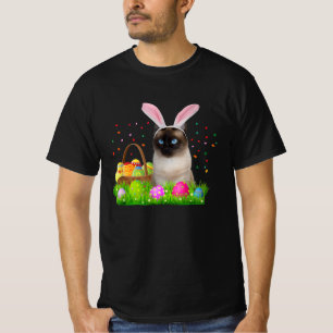 T-shirt Bunny Siamese Chat Funny Pâques Amoureux des chat