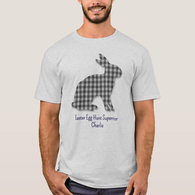 T-shirt Bunny Silhouette, Superviseur de la chasse aux oeu (Devant)