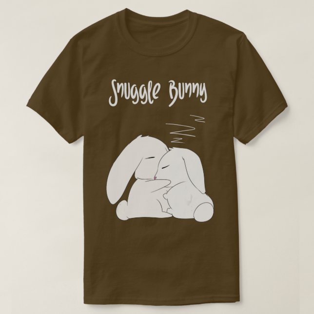 T-shirt Bunny Snuggle - Lapins Dormants Drôle (Design devant)