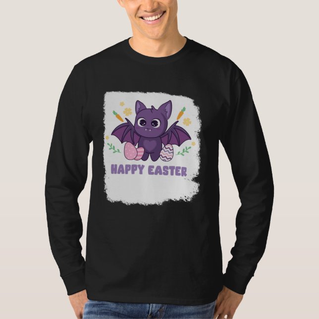 T-shirt Bunny Spring Hunt Eggs bat Rabbit Happy Easter Day (Devant)