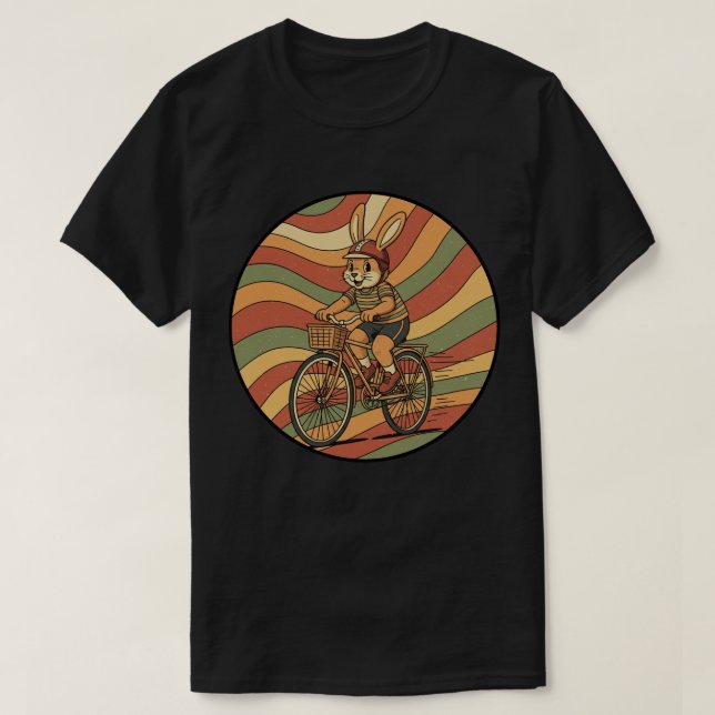 T-shirt Bunny super sur un vélo - Voyage à vélo Retro (Design devant)