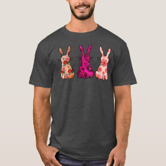 T-shirt Bunny Trio Lapin Motif Fleur de Pâques Lapin Bun P