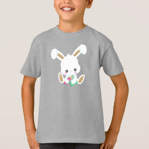 T-shirt Bunny Va À L'École, Mignonne Lapin, Livres, Crayon