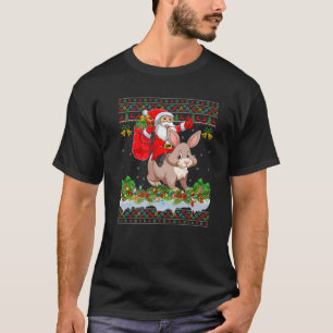 T-shirt Bunny Xmas Pyjamas Ugly Père Noël équitation Bunny