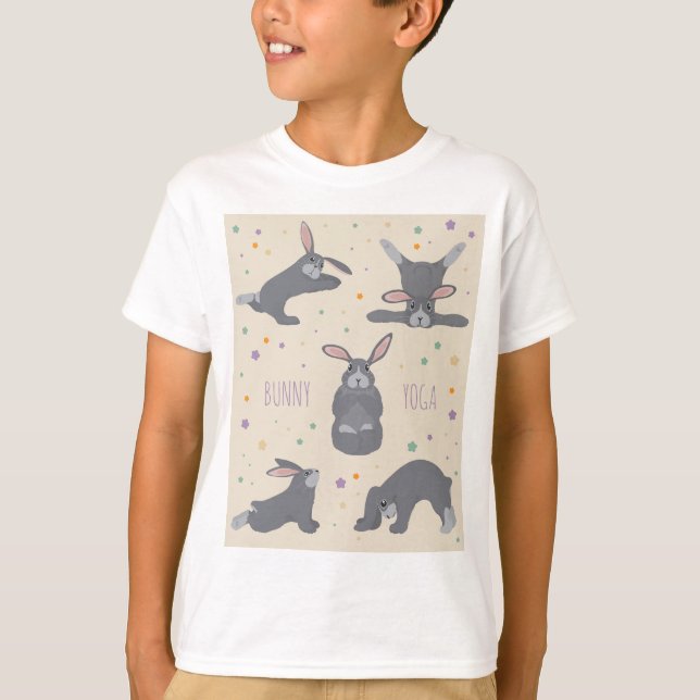 T-shirt Bunny Yoga Poses Funny Rabbit (Devant)