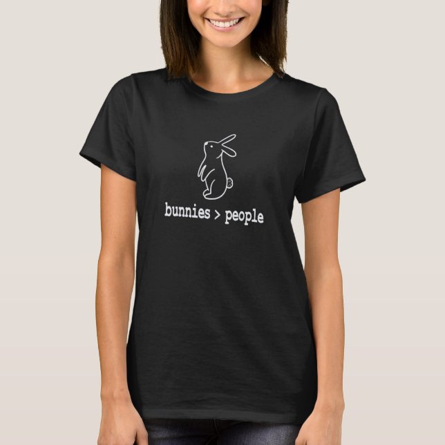 T-shirt Bunnys Love Animals more than People (Devant)