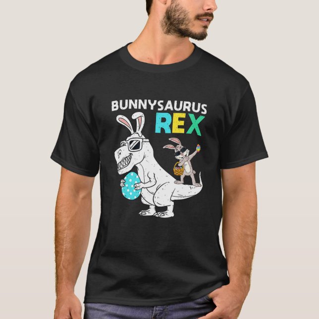 T-shirt Bunnysaurus de Pâques T Rex Dino Dabbing Rabbit Bo (Devant)