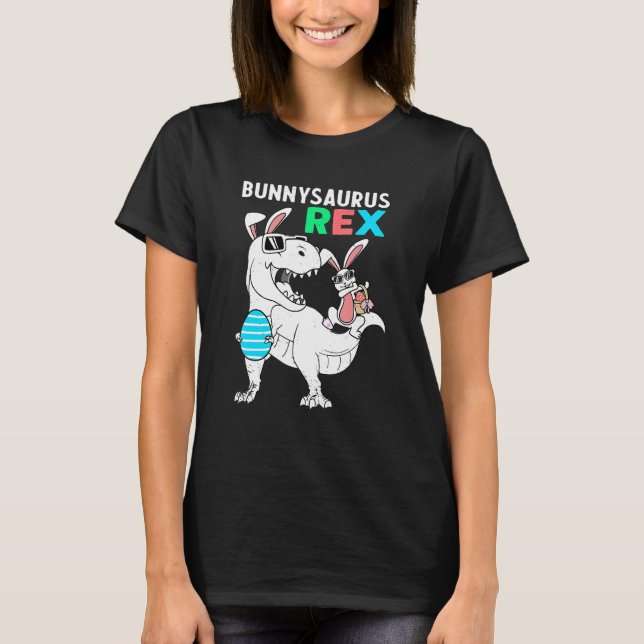 T-shirt Bunnysaurus Lapin de Pâques équitation Dinosaure T (Devant)
