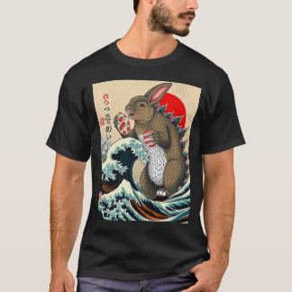 T-shirt Bunnyzilla Japonaise Chemise d'Art Funny Bunny tee