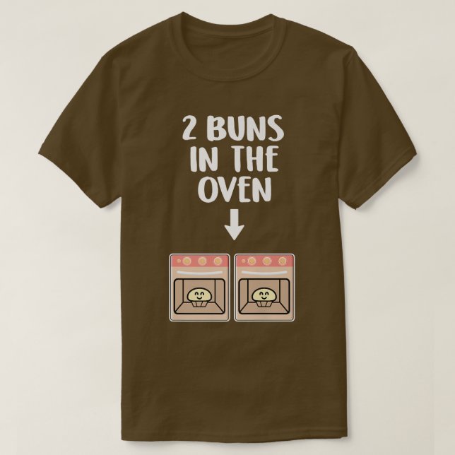 T-shirt Buns Dans Le Four Twins Grossesse Faire-part Gend (Design devant)