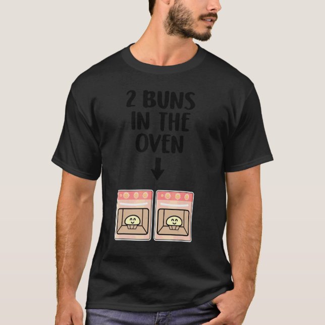 T-shirt Buns Dans Le Four Twins Grossesse Faire-part Gend (Devant)
