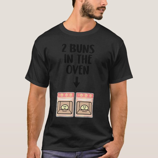 T-shirt Buns Dans Le Four Twins Grossesse Faire-part Gend (Devant)