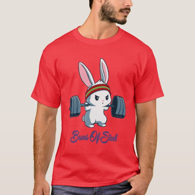 T-shirt Buns Of Steel Fitness Rabbit Bunny Lover Gym Worko (Devant)