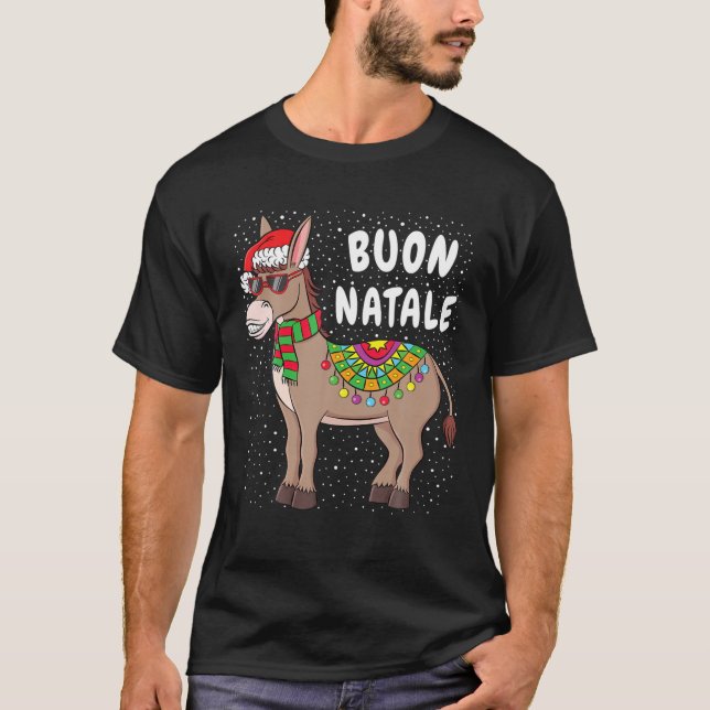 T-shirt Buon Natale American Italian Xmas Funny Christmas (Devant)