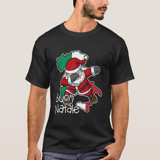 T-shirt Buon Natale Italia Santa Claus Italie (Devant)