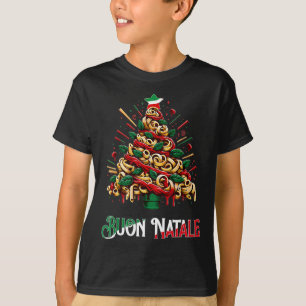T-shirt Buon natale italie pâtes noël arbre xmas
