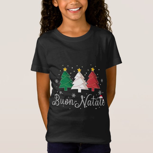 T-Shirt Buon Natale Italien sapin de Noël - Noël (Devant)