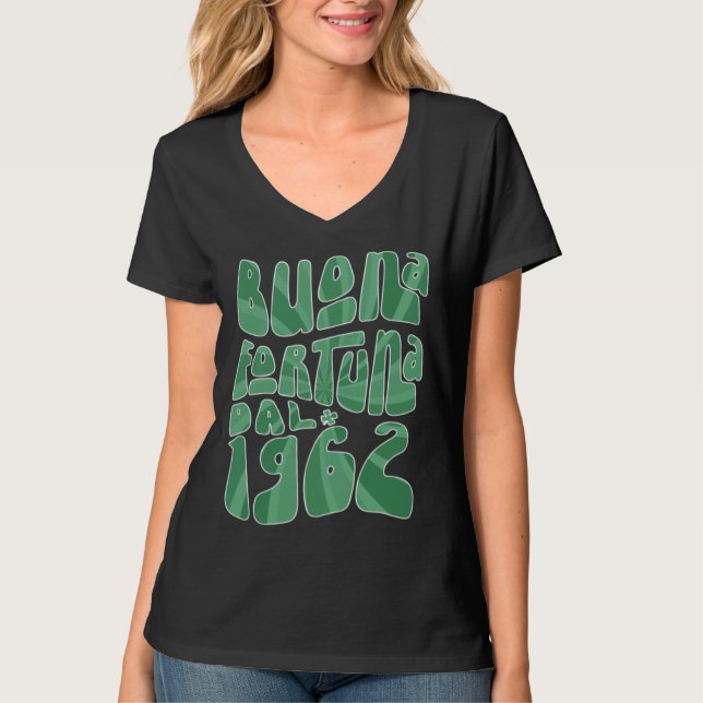 T-shirt Buona Fortuna Dal 1962 61 Anni Compleanno St Patri (Devant)