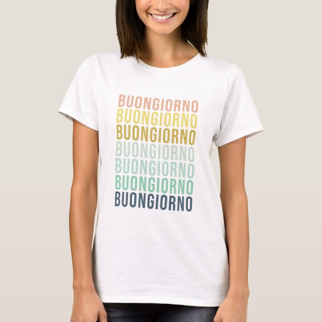 T-shirt Buongiorno Italien Bonjour Typographie Mignonne Co (Devant)