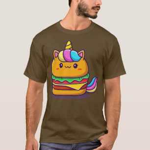 T-shirt Burger à licorne mignon