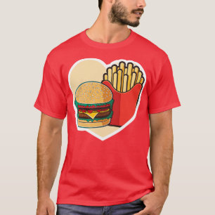 T-shirt Burger Amour Coeur Drôle