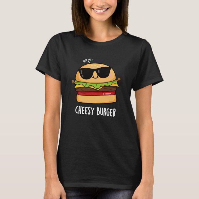 T-shirt Burger au fromage Blagues drôles de nourriture Fon (Devant)