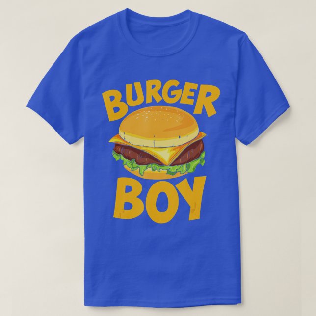 T-shirt Burger Boy aime Cheeseburger et Hamburger (Design devant)