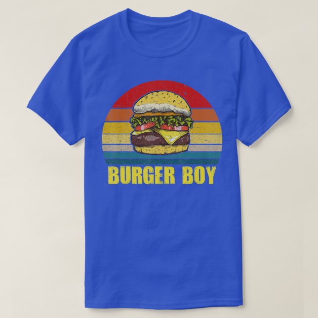 T-shirt Burger Boy Cheeseburger  Hamburger Lover Retro Vin (Design devant)