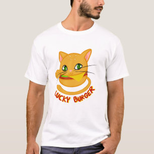 T-shirt Burger Chat Chanceux