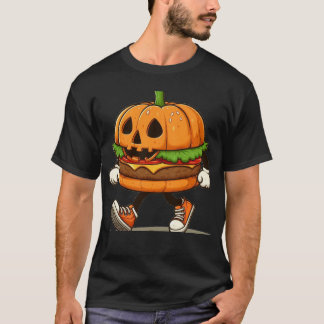 T-shirt Burger Citrouille d'Halloween