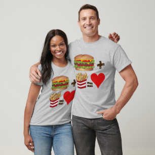 T-shirt Burger d'appariement de nourriture classique + Fri