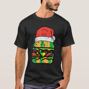 T-shirt Burger de Noël Père Noël Funny Xmas Nourriture Amo