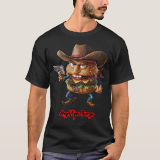 T-shirt Burger de restauration rapide sur fond noir