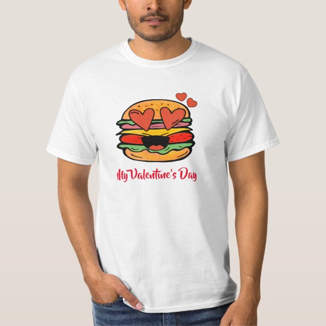 T-shirt Burger de Saint-Valentin (Devant)