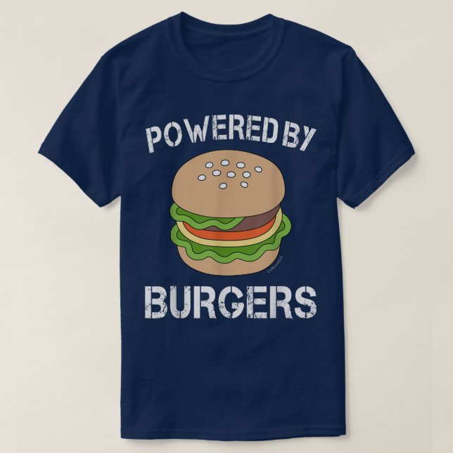 T-shirt Burger drôle alimenté par Burger  (Design devant)