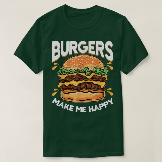 T-shirt Burger drôle Hamburger Cheeseburger Nourriture Mig (Design devant)