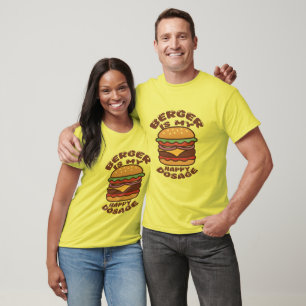 T-shirt Burger est mon heureux dosage vintage