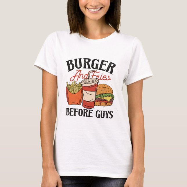 T-shirt Burger Et Frites Avant Les Mecs (Devant)