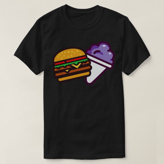 T-shirt Burger et un cône de neige (Design devant)