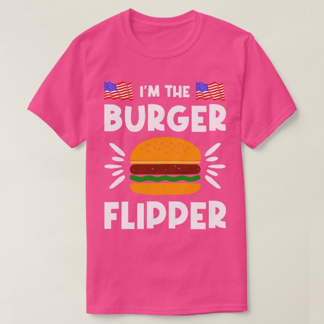 T-shirt Burger Flipper American Hamburger Lover  (Design devant)